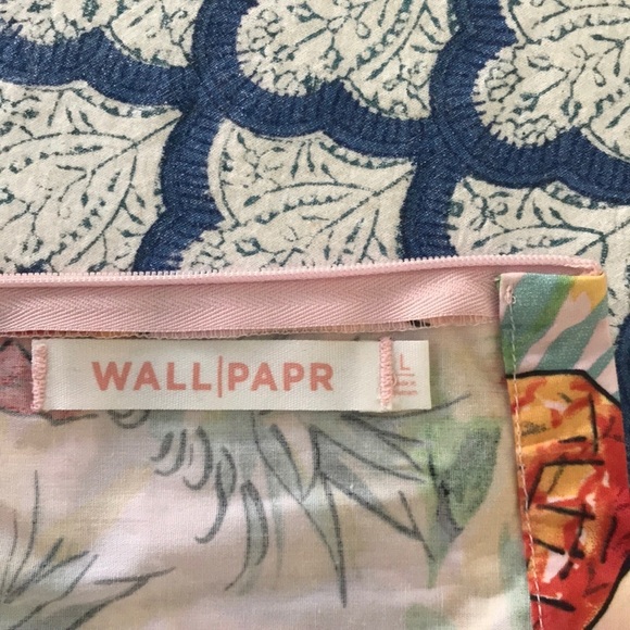 Wallpapr Women’s M/L Pink Pineapple Two Piece Set Crop Top & Skirt Palm Fronds - Picture 5 of 9